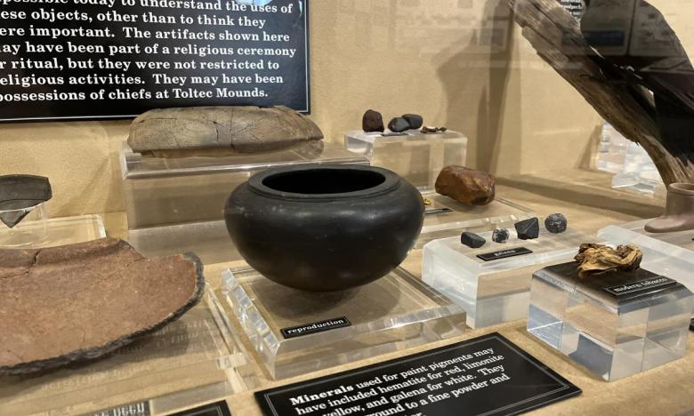 Display at Plum Bayou Mounds Archeological State Park. 